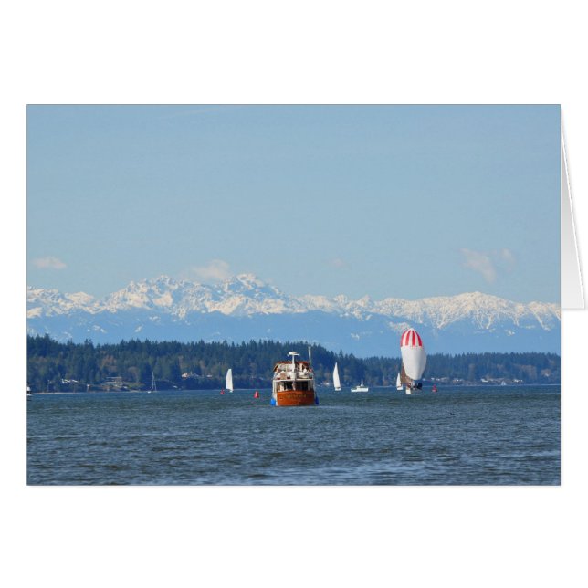 Puget Ljud Olympia, WA Hälsningskort (Framsidan Horizontal)