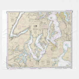 Puget Ljud, södra delen, nautiskt diagram 18448 Fleecefilt