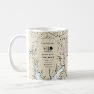 Puget Ljud, södra delen, nautiskt diagram 18448 Kaffemugg