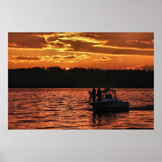 Puget Ljud Sunset Poster (Framsidan)