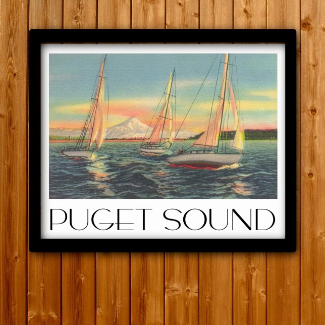 Puget Ljud vintage resor stil Poster (Skapare uppladdad)