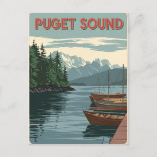 Puget Ljud Vintage Vykort