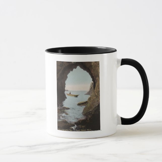Puget Ljud, WA - Cave in Deception Mugg (Höger)