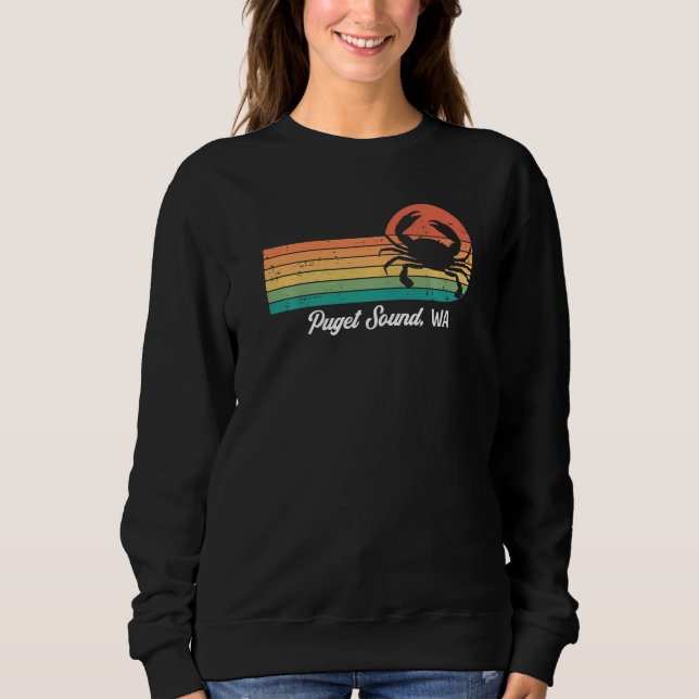 Puget Ljud Wa Crab Fishing T Shirt (Framsida)