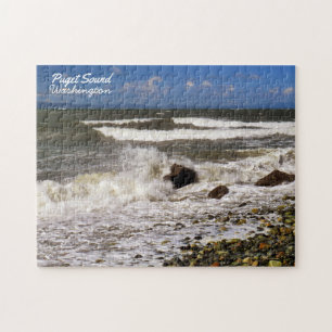 Puget Ljud Washington Ocean Vågar Photo Pussel