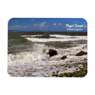 Puget Ljud Washington Sjölandskap Photo Magnet