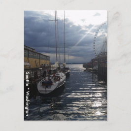 Puget Ljud Waterfront Seattle Washington Postcard Vykort