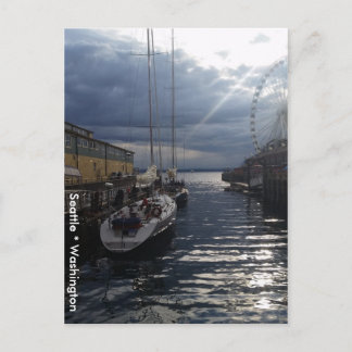 Puget Ljud Waterfront Seattle Washington Postcard Vykort