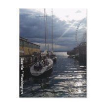 Puget Ljud Waterfront Seattle Washington Postcard