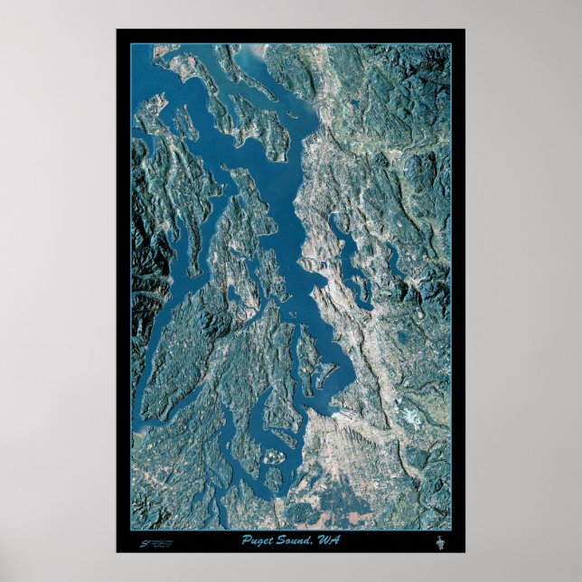 Puget Sound, Washington satellite poster (Framsidan)