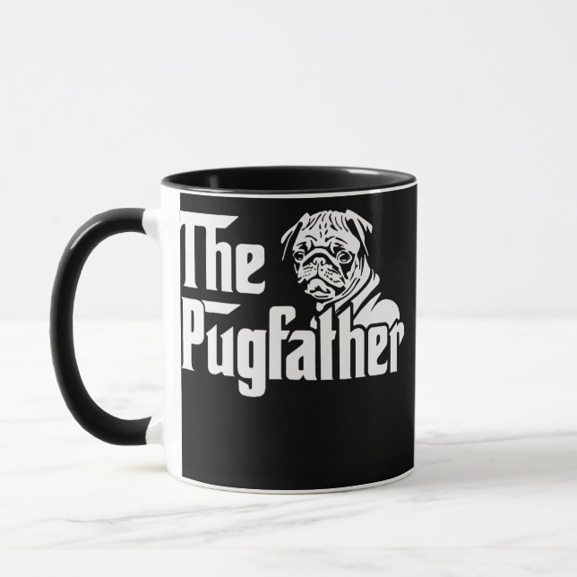 Pugfather Pug Pappa Fars dag Gift Pug Mugg (Vänster)