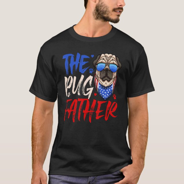 Pugfather Pug Pappa Fars dag Pug Tee (Framsida)
