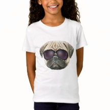 Pugg, fransk av ludd med glasögon