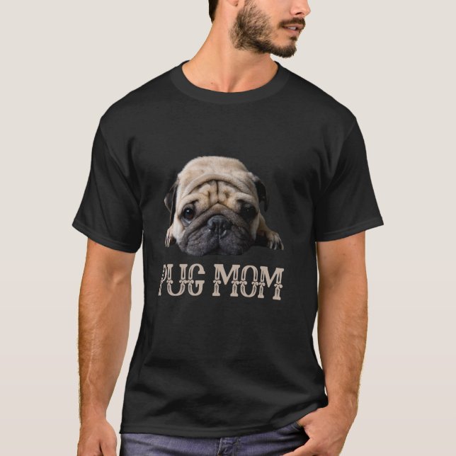 Pugg Mamma Hundälskare Mor-dagen T Shirt (Framsida)