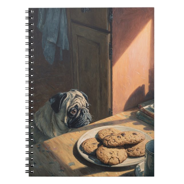 Pugg och Cookies Spiral bärbar dator Anteckningsbok (Framsidan)