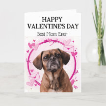Puggel med bästa Helgdag-kort för Mamma Anpassning