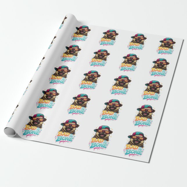 Puggen Bad to the Bone — Grovt Kille Streetwear De Presentpapper (Utrullad)