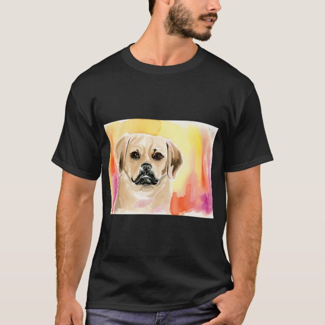 Puggle akvarell t shirt (Framsida)