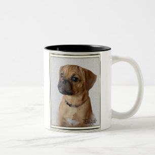 Puggle älskaregåvor Två-Tonad mugg