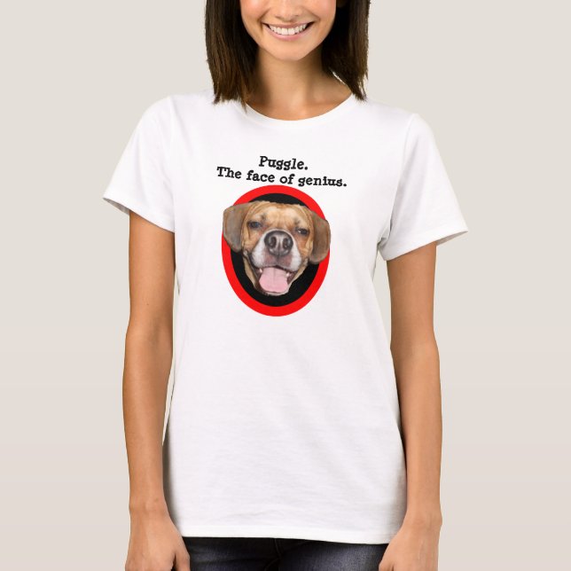 Puggle. Ansiktet av genius.en T Shirt (Framsida)