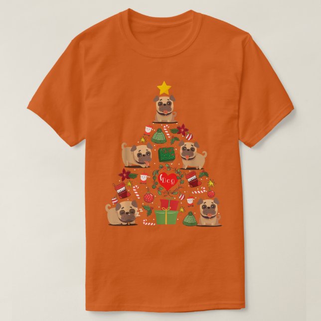 Puggle Christmas Tree Ornament Decor  T Shirt (Design framsida)