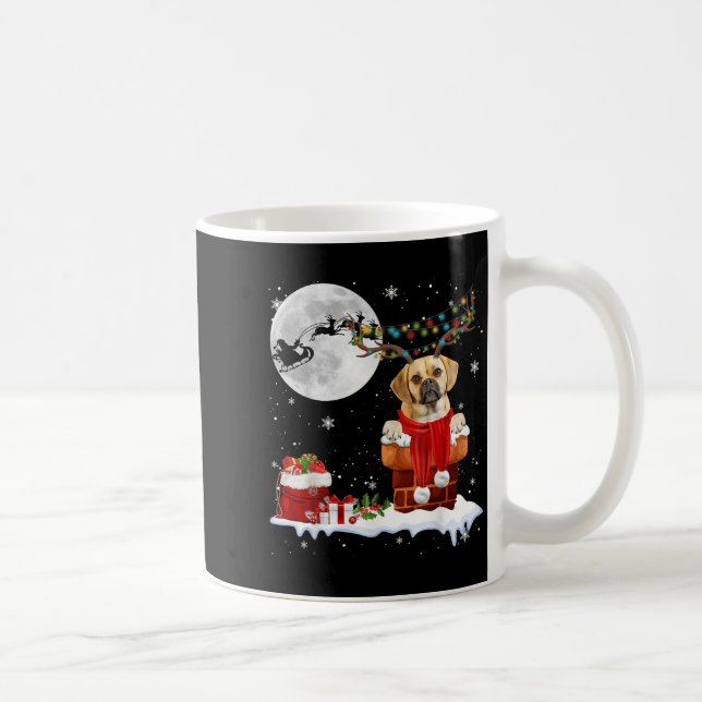 Puggle Dog Chimney Ugly Christmas Lights Xmas Paja Kaffemugg (Höger)