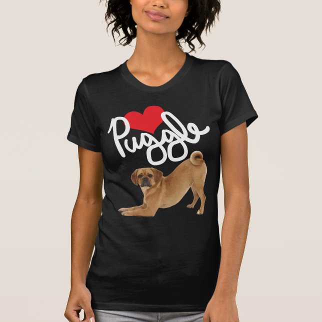 Puggle Hund älskare Funny Tshirts (Framsida)