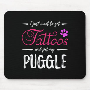 Puggle Hund älskare Tattoo Shirt Rolig hund Mamma  Musmatta