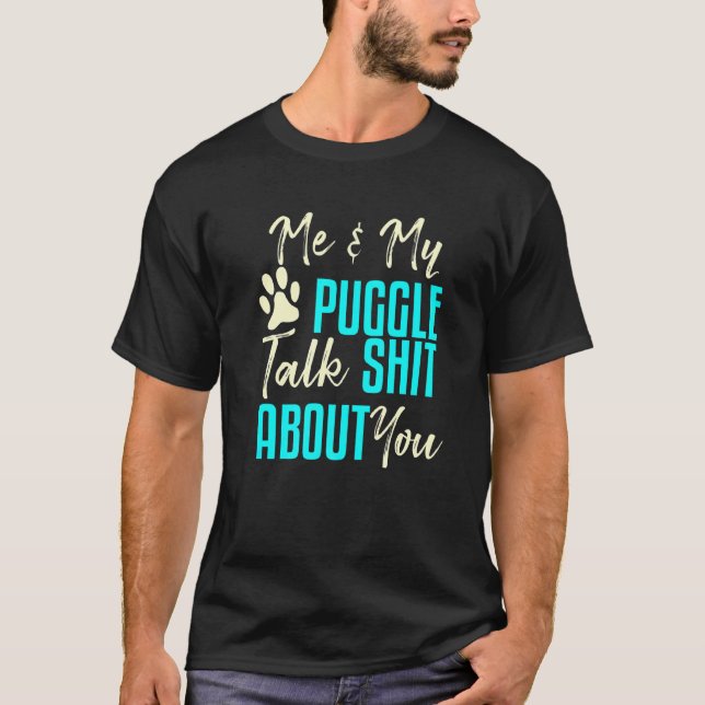Puggle Hund Pug Beagle Mamma Pappa Idea T Shirt (Framsida)