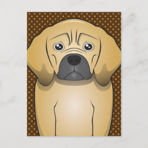 Puggle Hund Tecknad Tassar Vykort