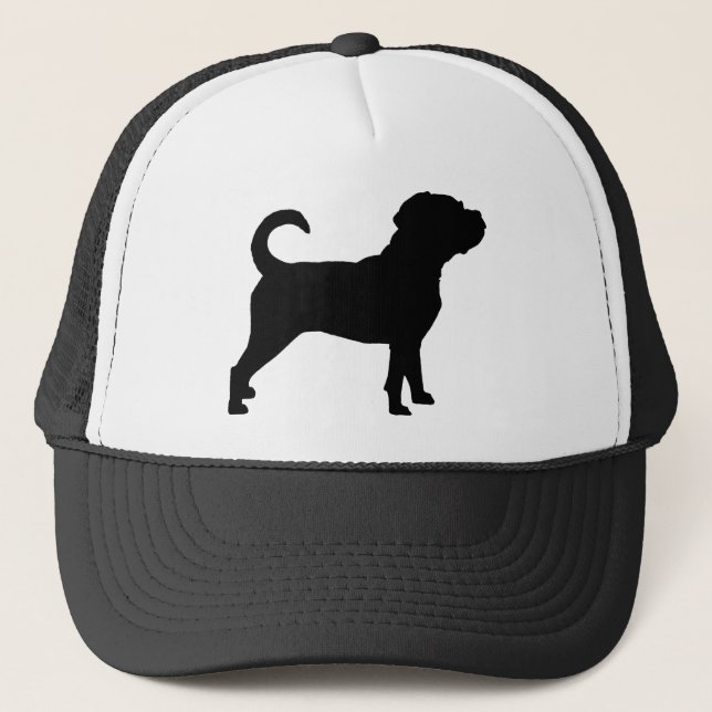 Puggle hundSilhouette Truckerkeps (Framsida)