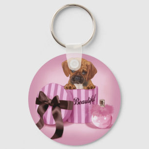 Puggle i Stripy runda boxas Nyckelring