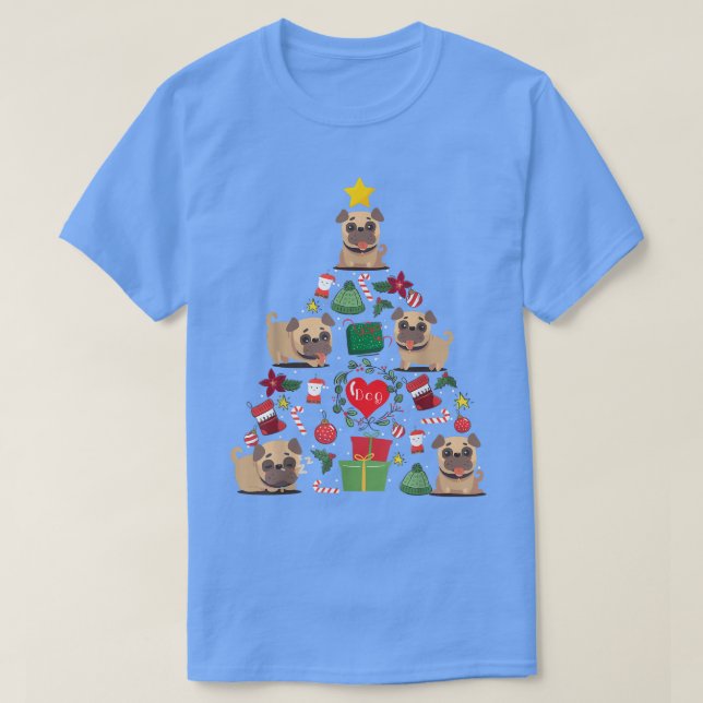 Puggle Julgran Ornament Decor T Shirt (Design framsida)