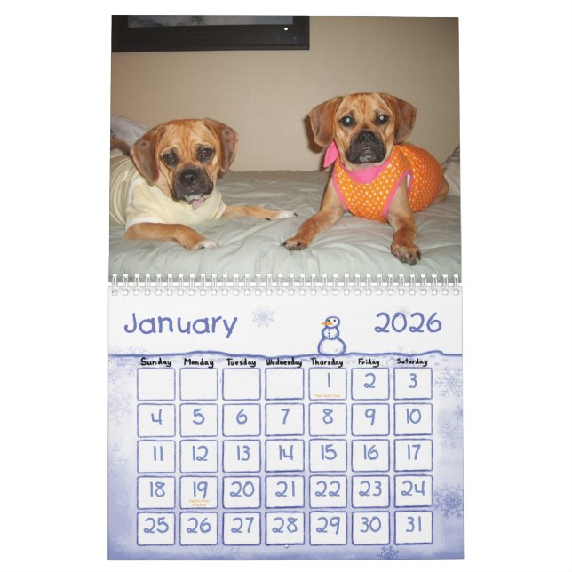 Puggle kalender (Jan 2026)