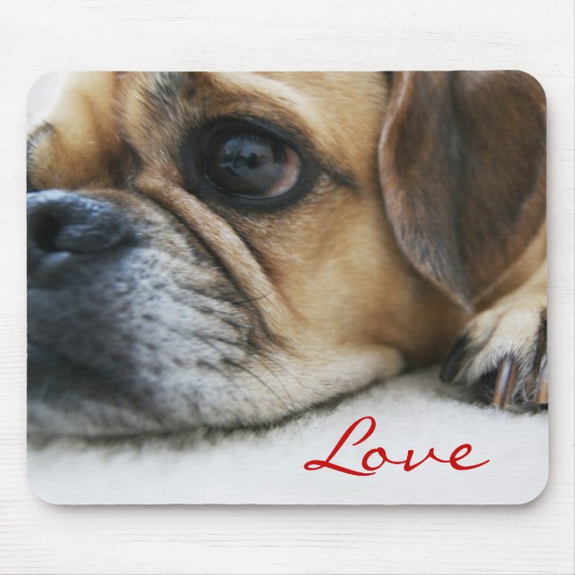 Puggle kärlek Mousepad Musmatta (Framsidan)