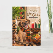 Puggle Kwanzaa Card