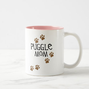 Puggle mamma Två-Tonad mugg