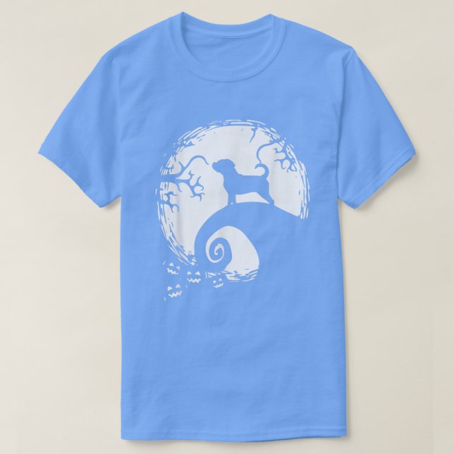 Puggle Måne Halloween T Shirt (Design framsida)