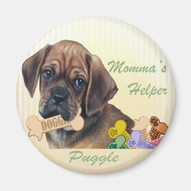 Puggle Momma hjälpredmagnet Magnet (Framsidan)