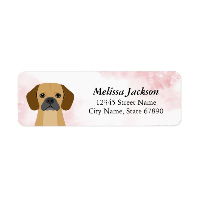 Puggle Returadressetiketter Returadress Etikett (Framsidan)