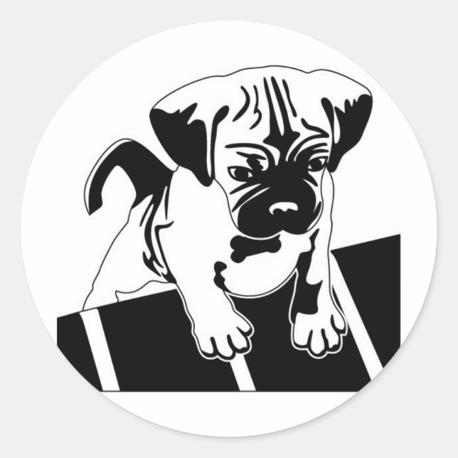 Puggle Stickers Runt Klistermärke (Framsida)