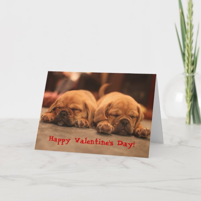 Puggle valentin dag helgkort (Framsida)