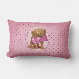 Puggle valp och koppling lumbarkudde