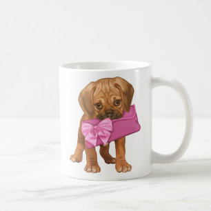 Puggle valp och pilbågekoppling kaffemugg