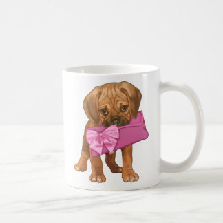 Puggle valp och pilbågekoppling kaffemugg