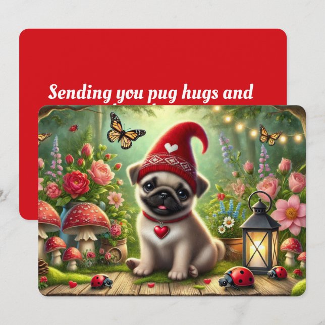Puggsnuttig lägenhets julkort (Fram/baksida)