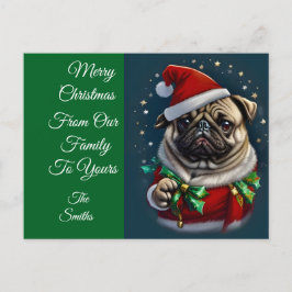 Puggy Claus Collection Helg Vykort