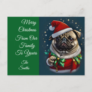 Puggy Claus Collection Helg Vykort