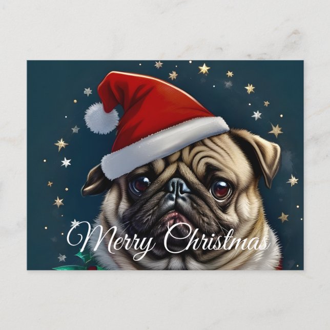 Puggy Claus Collection Helg Vykort (Framsida)