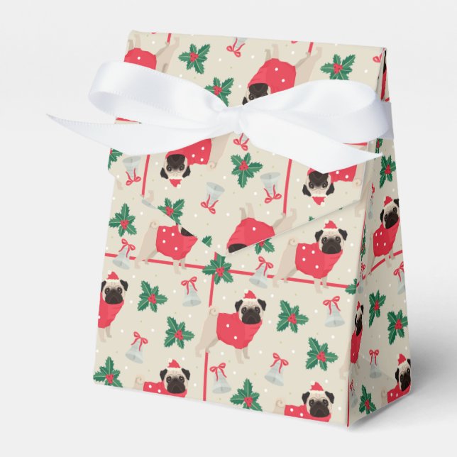 Puggy Jul Favor Box Presentaskar (Framsidan Sidan)